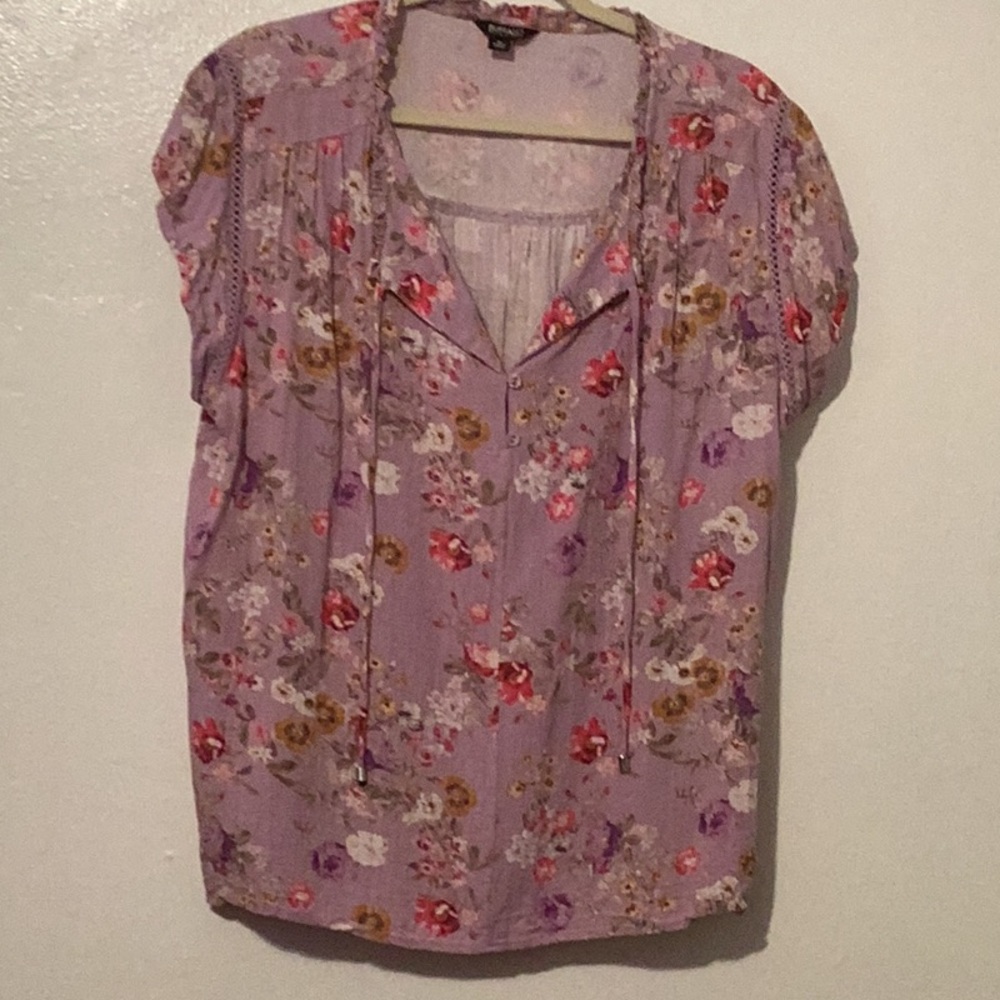 BUFFALO David Bitton Viscose Short Sleeve tunic size XL Pit to Pit 24.5 inches